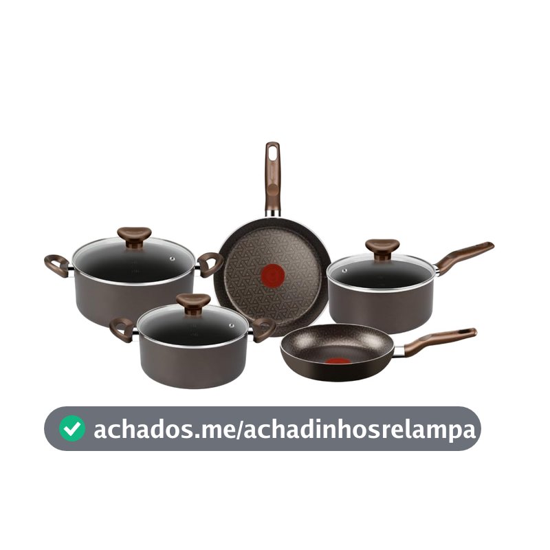 Jogo de Panelas Rochedo Expert Chocolate 5 peças