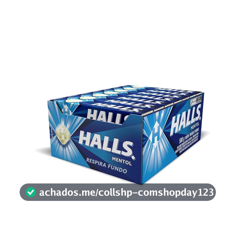 Bala de Mentol HALLS, 28g, Pack com 21 Unidades