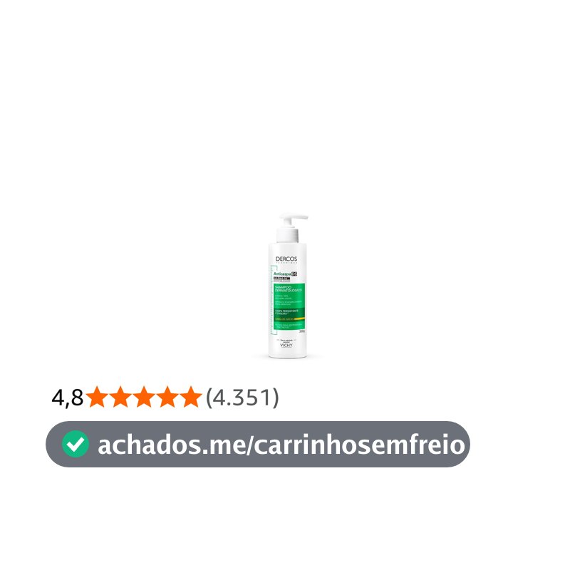 Vichy, Dercos Shampoo Anticaspa Intensivo para Cabelos Secos