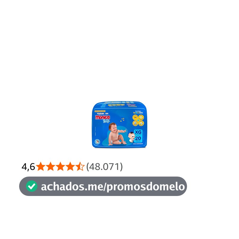 Fralda Turma da Mônica Baby Jumbo XG 20 Unidades