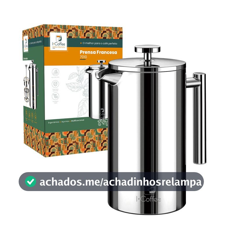 iCoffee 700 mL Cafeteira Prensa Francesacom Filtro de 4 Estágios