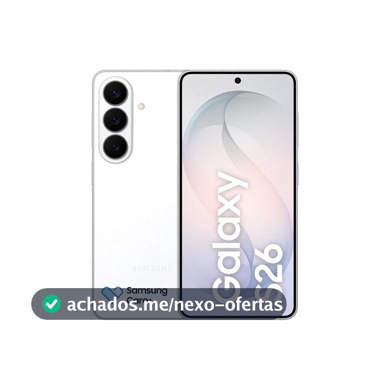 Celular Samsung Galaxy S26 5G, 256GB, 12GB RAM, Câmera Tripla de 50+12+10, Tela Grande de 6.3" - Branco