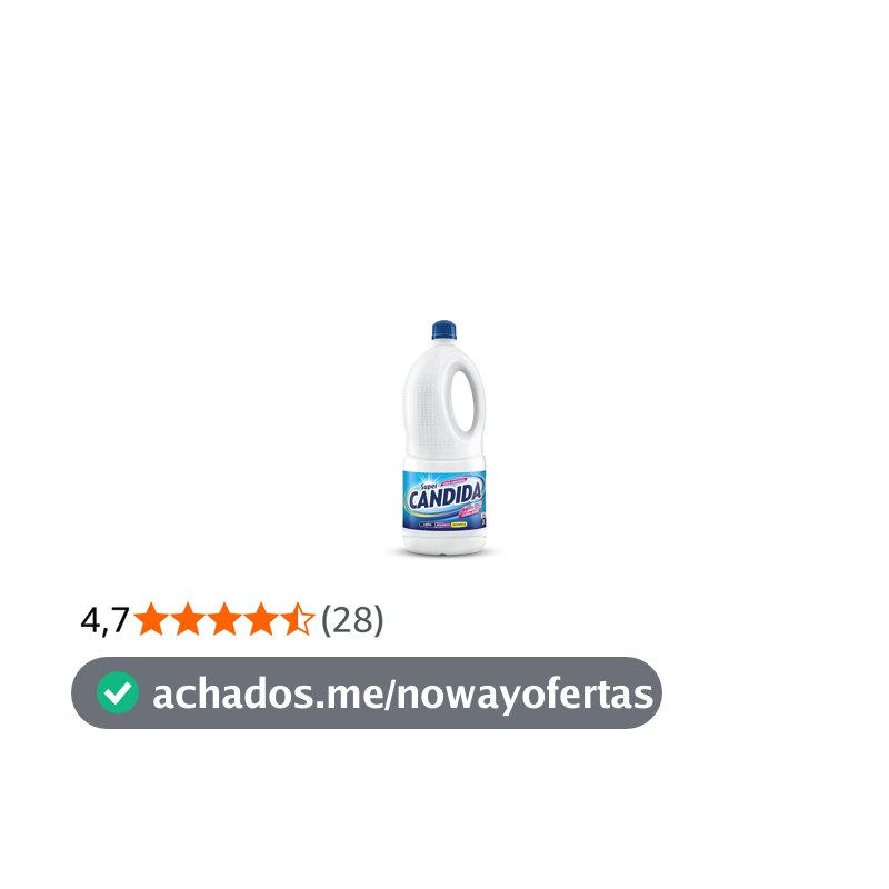 Água Sanitária Super Candida 2L - Alvejante e Desinfetante Multiuso para Limpeza Pesada, Higieniza Pisos e Banheiros, Branqueia Roupas e Tira Manchas