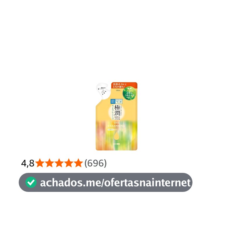 Hada Labo Demaquilante Cleansing Oil Refil - Limpador Facial 180 ml - Remove Maquiagem Resistente à Água - Limpeza Eficaz sem Ressecar