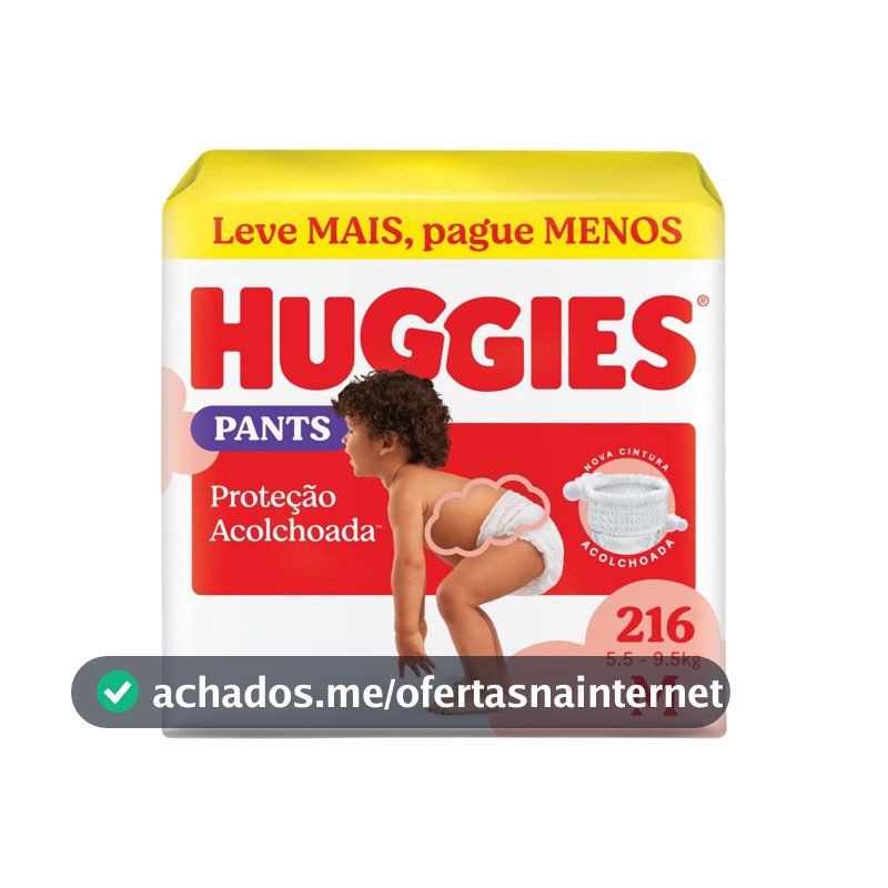 Huggies Fralda Pants Descartável Proteção Acolchoada M - 216 fraldas
