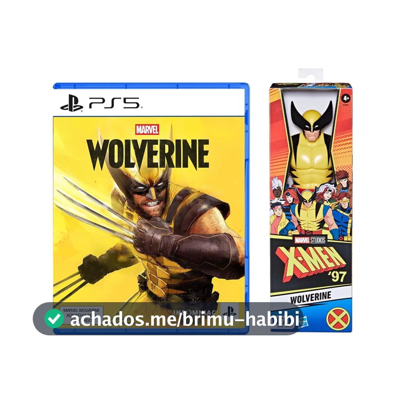 Kit Marvel's Wolverine PlayStation 5 + Boneco Wolverine Marvel Titan Heroes X-Men