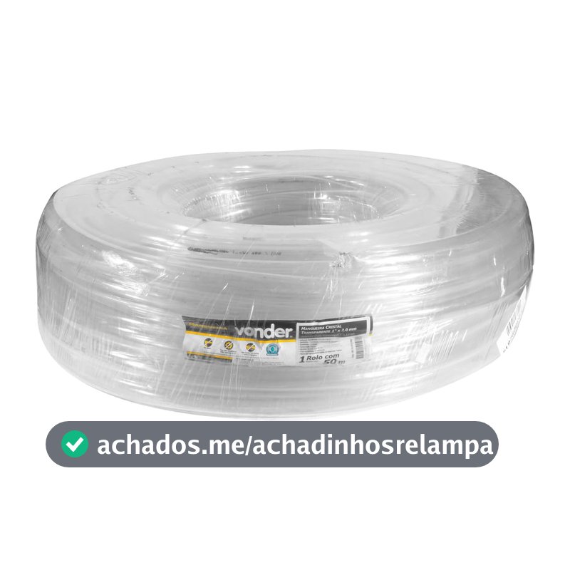 Mangueira Cristal Transparente 1"x2,0mm com 50 metros - Vonder