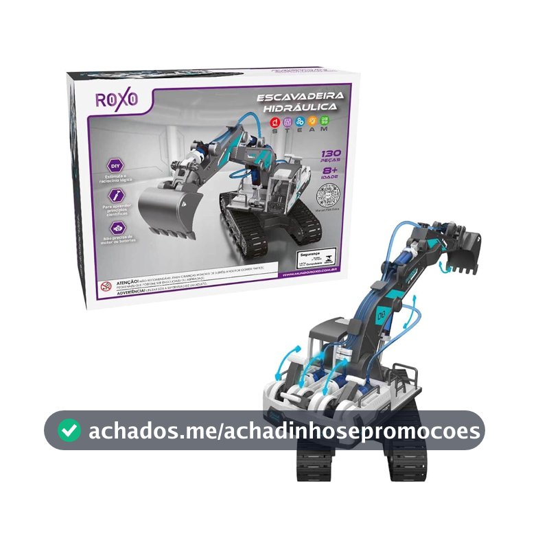 Brinquedo Diy Escavadeira Hidráulica Kit Com 130 Peças