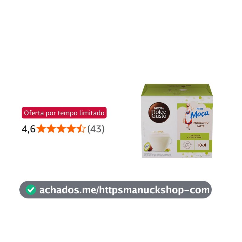 Nescafé Dolce Gusto Moça Pistacchio Latte 10 Capsulas