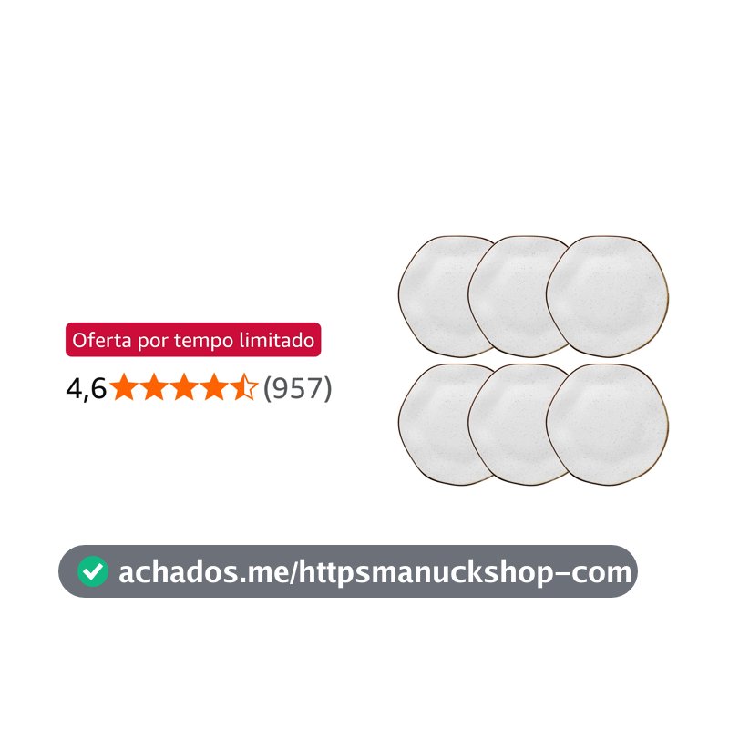 Oxford Conjunto de 6 Pratos Rasos 27,5cm Ryo Maresia