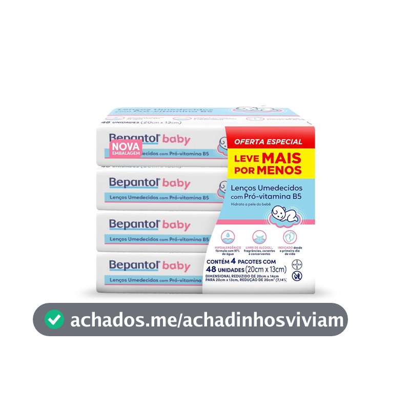 Bepantol Baby Lenço Umedecido Hipoalergênico, 192 Unidades