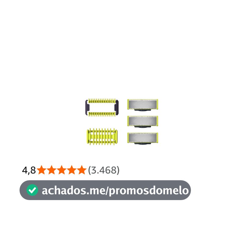 Lâminas de Reposição Originais Philips OneBlade QP630/51 Aço Inoxidável - Raspa, Apara e Contorna - Pacote com 3 un