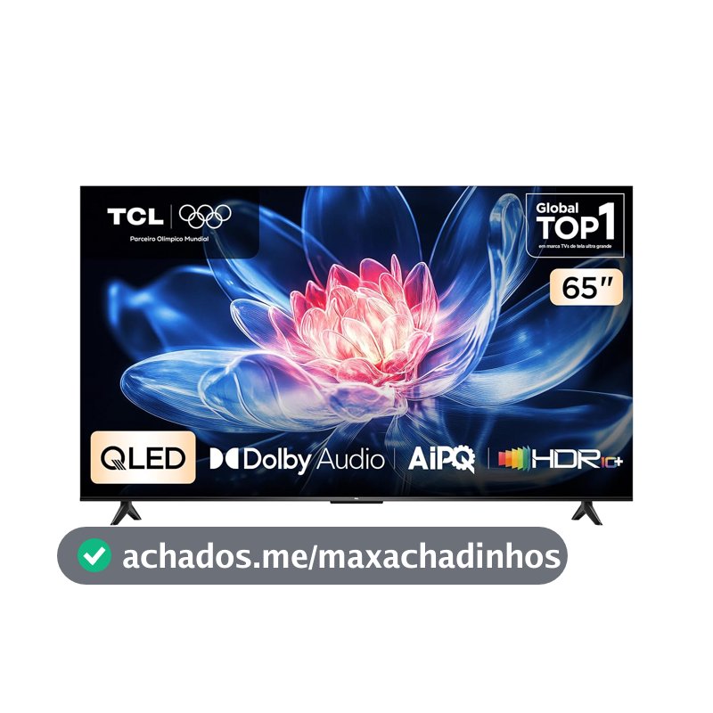Smart TV TCL 65 Polegadas QLED 4K T6C WiFi Bluetooth Google TV Tela HVA e HDR10+ 65T6C