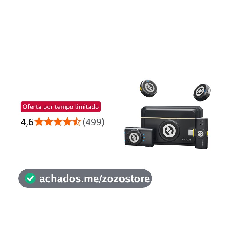 Hollyland Lark M2 Microfone de Lapela Sem Fio, Mini Microfone 48kHz/24bit, Cancelamento de Ruído para Gravação e Transmissão, Compatível com iPhone/Camera/Android/PC(2TX+2RX+Estojo de Carregamento)