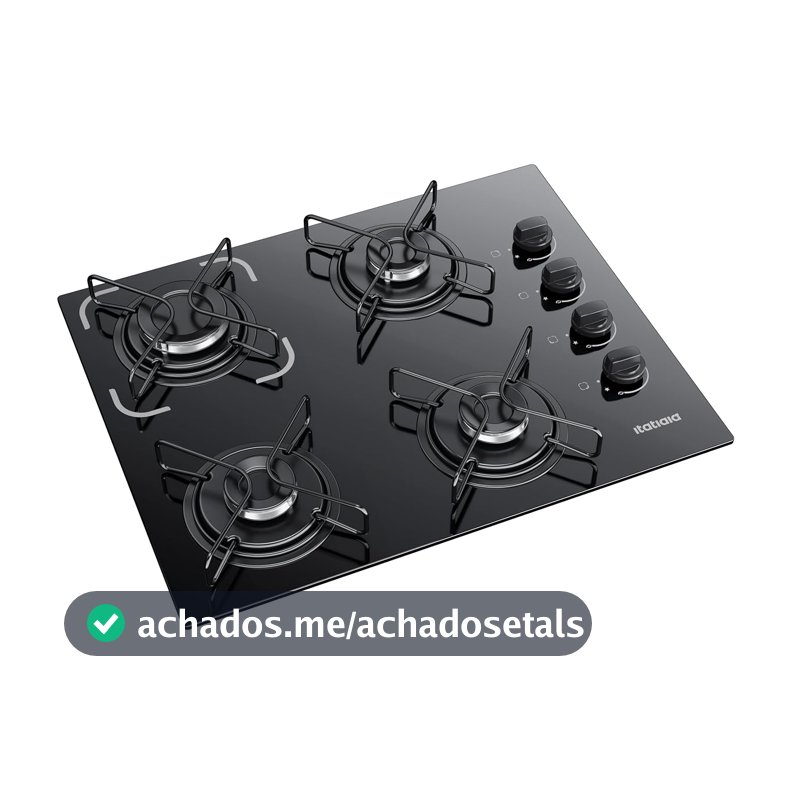 Cooktop 4 Bocas Itatiaia Essencial com Mesa de Vidro Temperado e Acendimento Automático Preto Bivolt