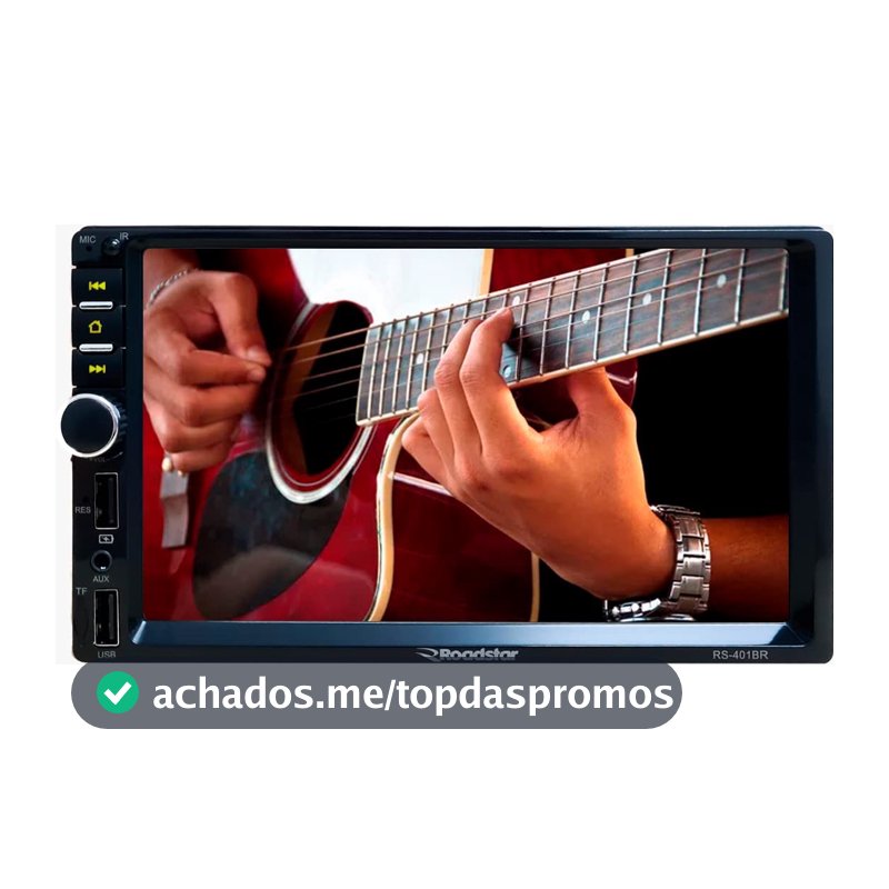 Central Multimídia MP5 Roadstar 7 Polegadas Full Touch 1DIN Espelhamento Android e IOS USB SD Bluetooth - RS401BR MI