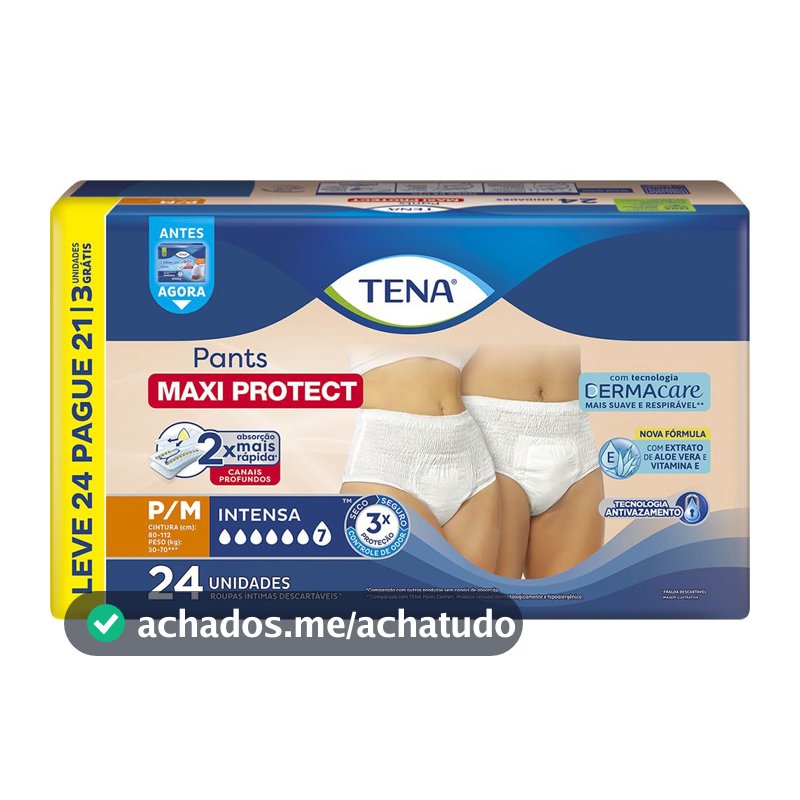 Tena Pants Maxi Protect Roupa Íntima P/M Leve 24 Pague 21 unidades