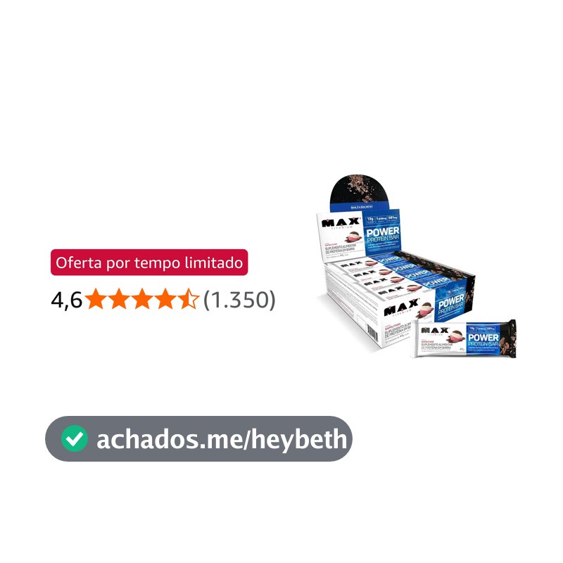 Max Titanium Power Protein Bar Caixa Com 12 Unidades (492G) - Napolitano