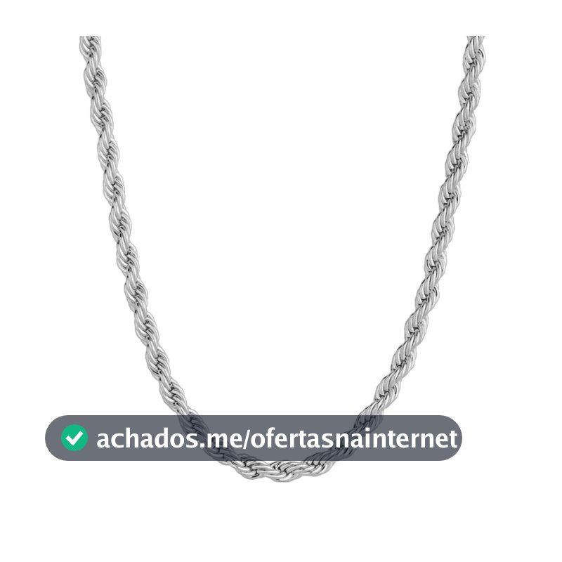 Cordão Baiano De Aço Inox Hipoalergênico Corrente Baiana De Aço Inoxidável Colar Trançado Brilhoso Com 60cm.