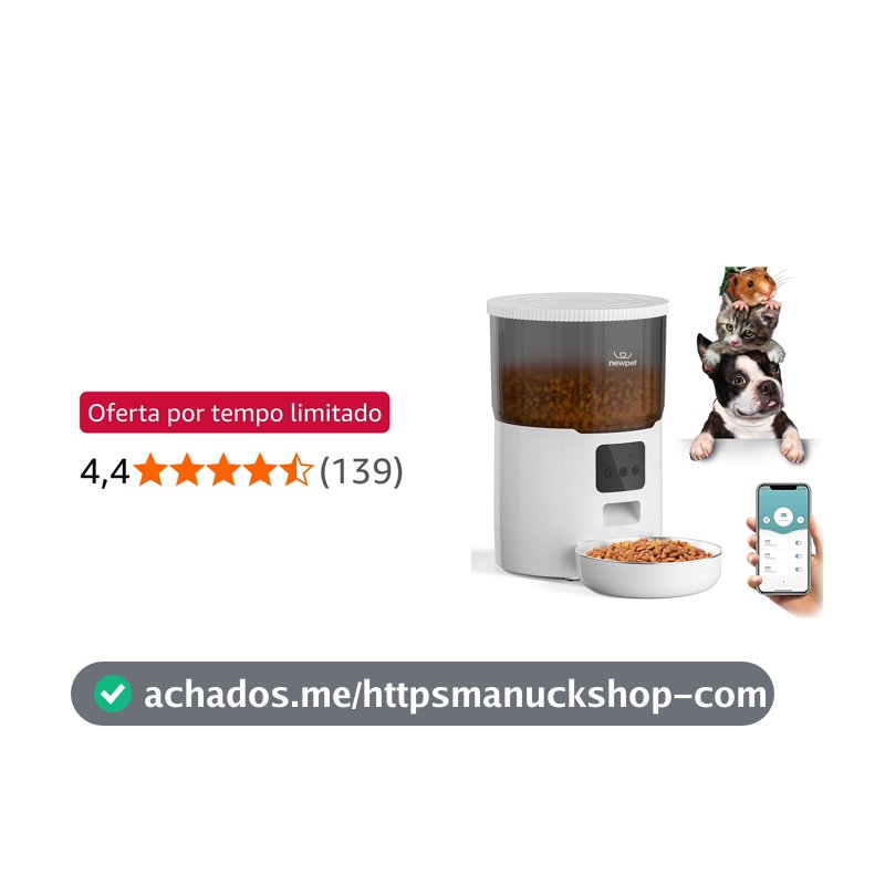 GMRGB 4L Alimentador Gato Automático Câmera Wi-fi Aplicativo, Alimentador automático para cães com sensor de pouco alimento e gravador de voz