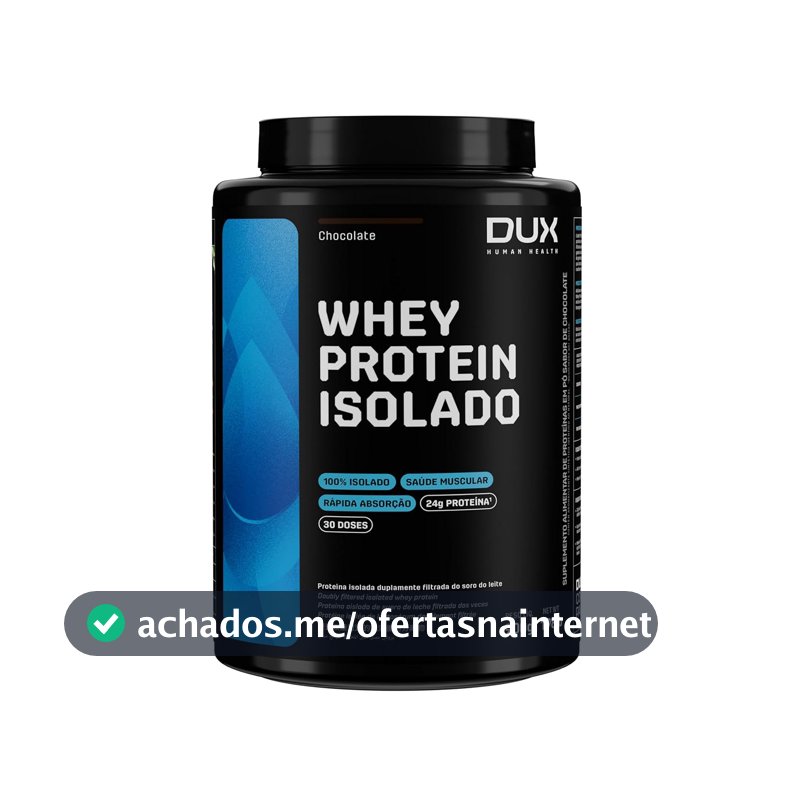Whey Protein Isolado Chocolate Pote 900g – Contribui para os Resultados e Auxilia a Recuperação Muscular – Dux Human Health