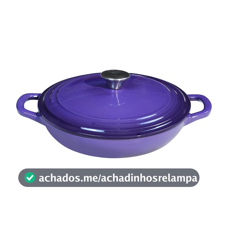 Flavehc Braiser Panela de ferro fundido esmaltada 2,25 qt com tampa caçarola rasa roxa de ferro fundido com alças