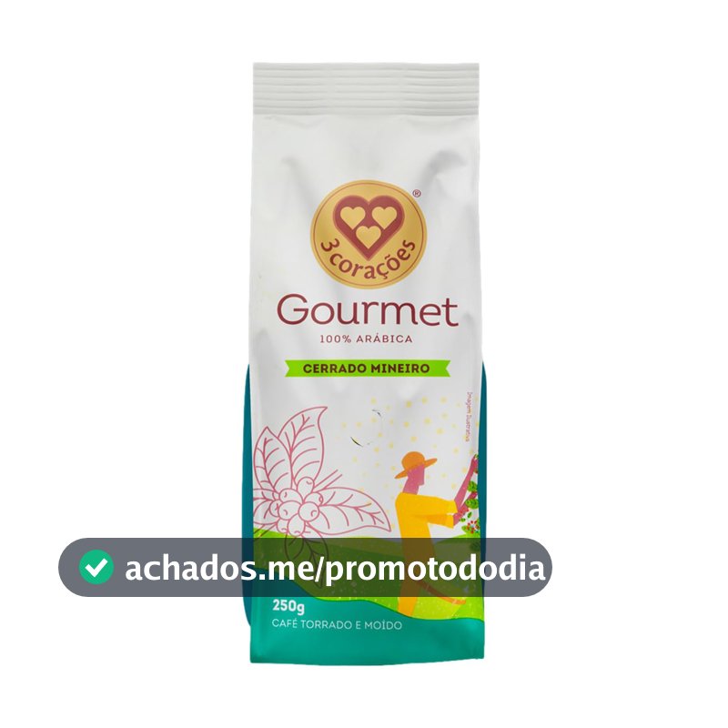 3 Corações Café Torrado e Moído Gourmet Cerrado Mineiro, 250G