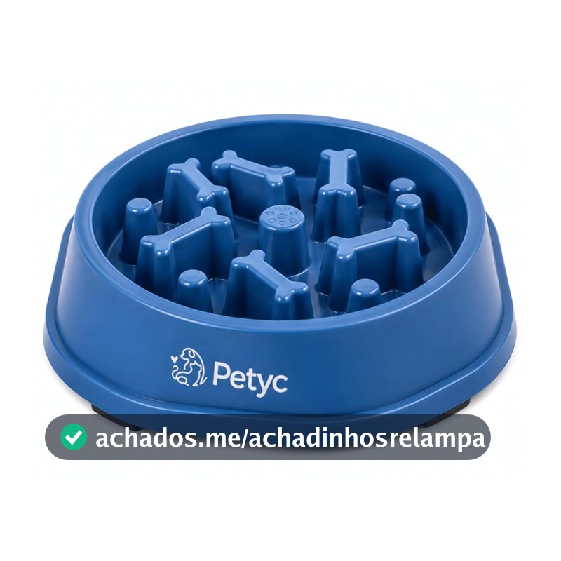 Comedouro Lento Labirinto PETYC Tigela Interativa Antiderrapante Enriquecimento Ambiental (Azul)