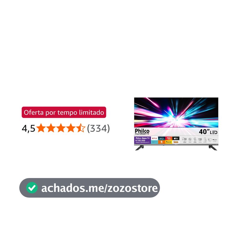 Smart TV 40" Philco Roku TV HDR10 Dolby Áudio P40CRA