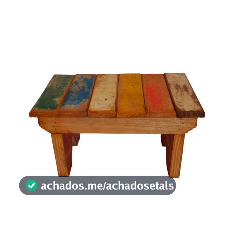 Banquinho Colorido Rústico Madeira De Demolição Decoração Oferta De Fábrica banquinho de madeira para Sala, Quarto ou Varanda