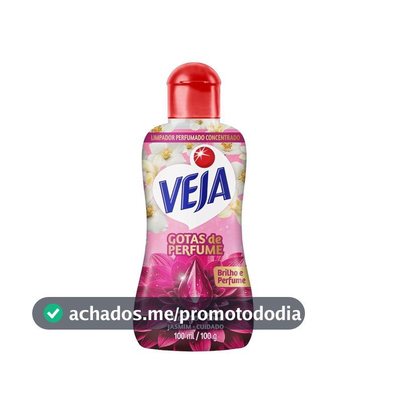 Veja Gotas de Perfume Quartzo Rosa Jasmim Limpador Perfumado Concentrado 100 ml