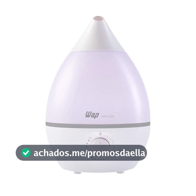 WAP Umidificador de Ar AIR FLOW com Luminária e Difusor de Aromas, 4 Litros, Autonomia de até 12 horas, 20W Bivolt