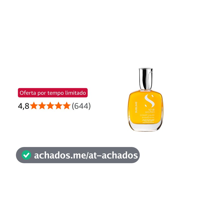 Alfaparf Milano Semi di Lino Sublime Cristalli Liquidi Óleo Capilar com Proteção Térmica - Tratamento de Sérum de Alisamento Finalizador Superior - Brilho Brilhante - Fórmula Vegana 50ml