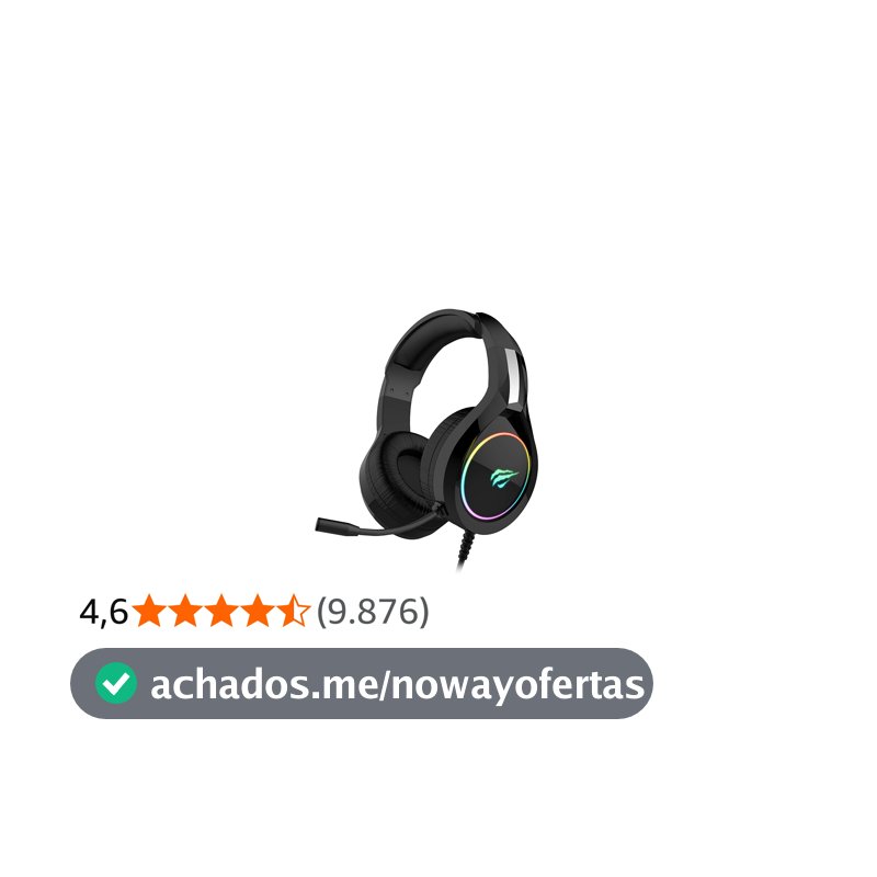 Havit Headphone Fone de Ouvido H2232d, Gamer, Iluminação RGB, com Microfone, Falante de 50mm, Conector 3.5mm, HAVIT, HV-H2232d, Cabo USB para Iluminação