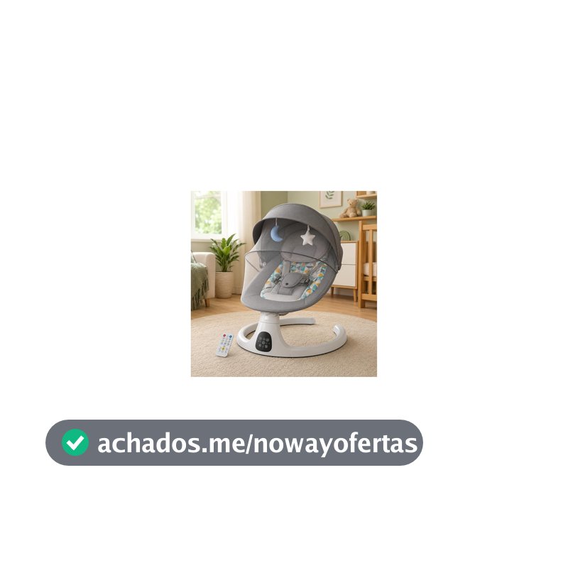 Cadeira de Balanço Automática Bebê até 15 kg Bluetooth e Controle