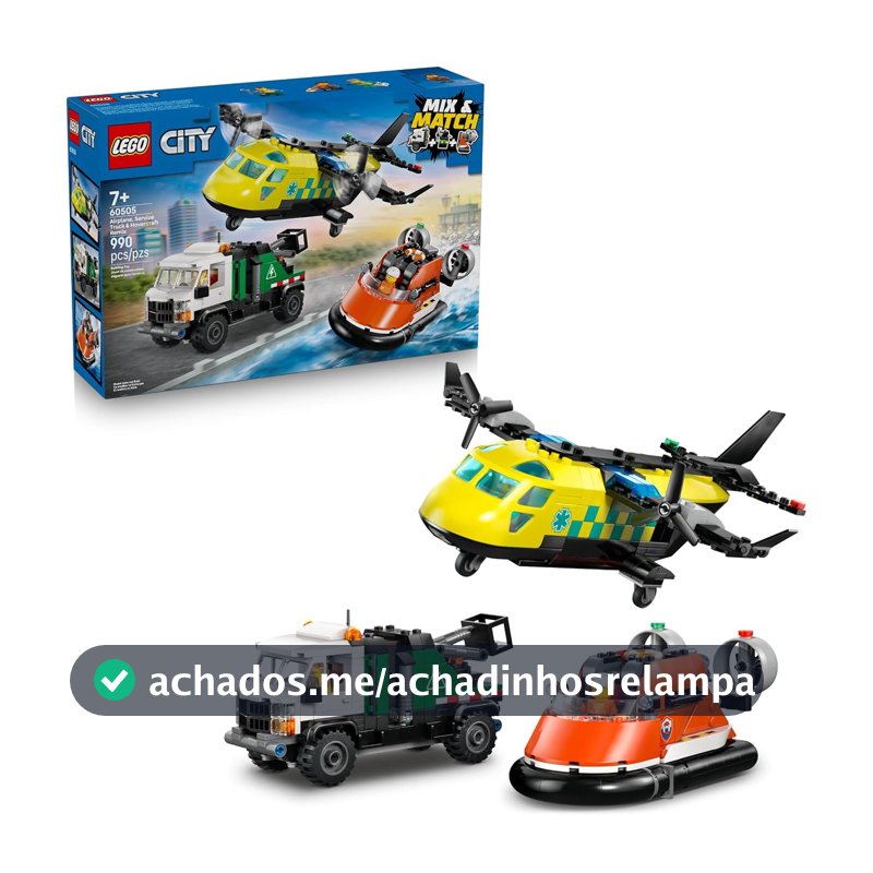 LEGO City Remix de Avião, Caminhão-reboque e Hovercraft 60505 (990 Peças)