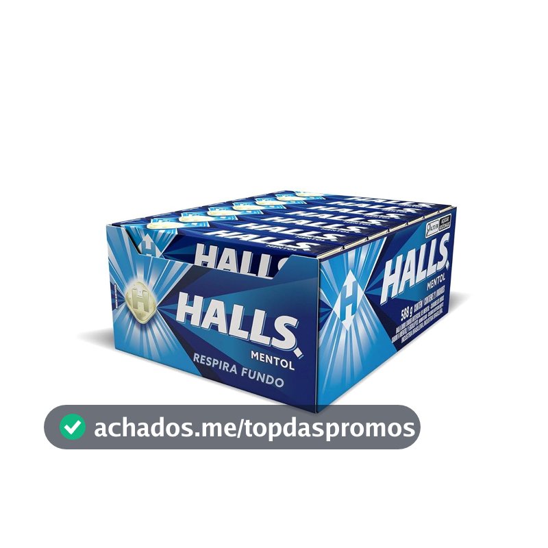 Bala de Mentol HALLS, 28g, Pack com 21 Unidades