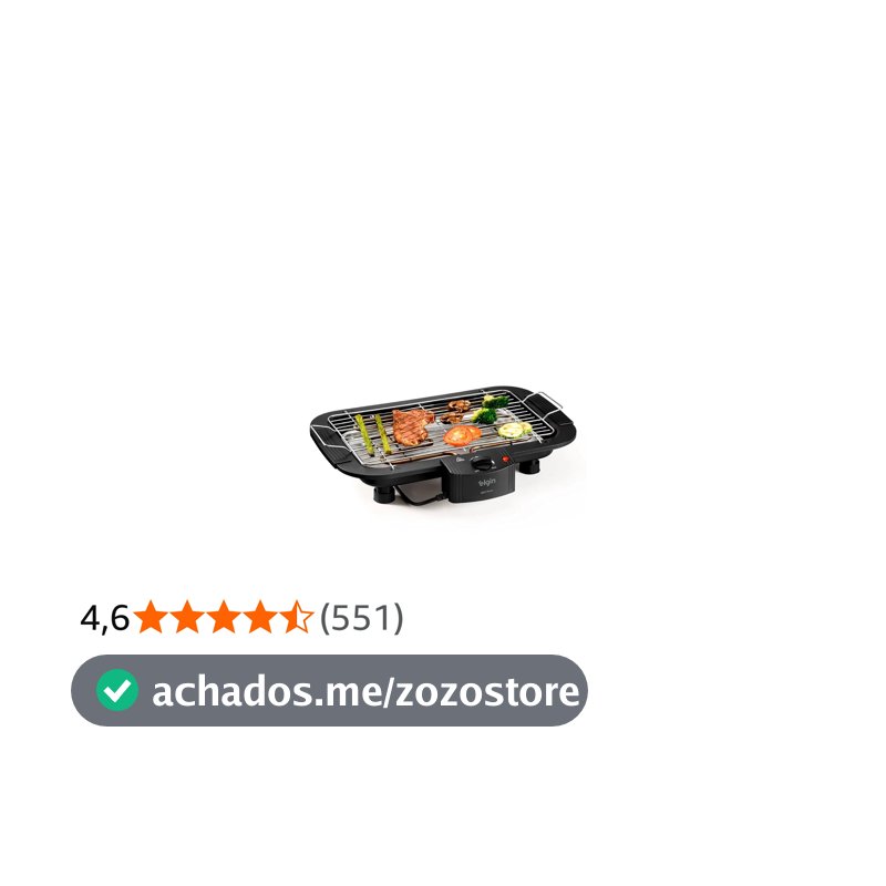 Churrasqueira Elétrica De Mesa Bbq Show Elgin 110V Com controle de temperatura, bandeja anti-fumaça e grelha removível