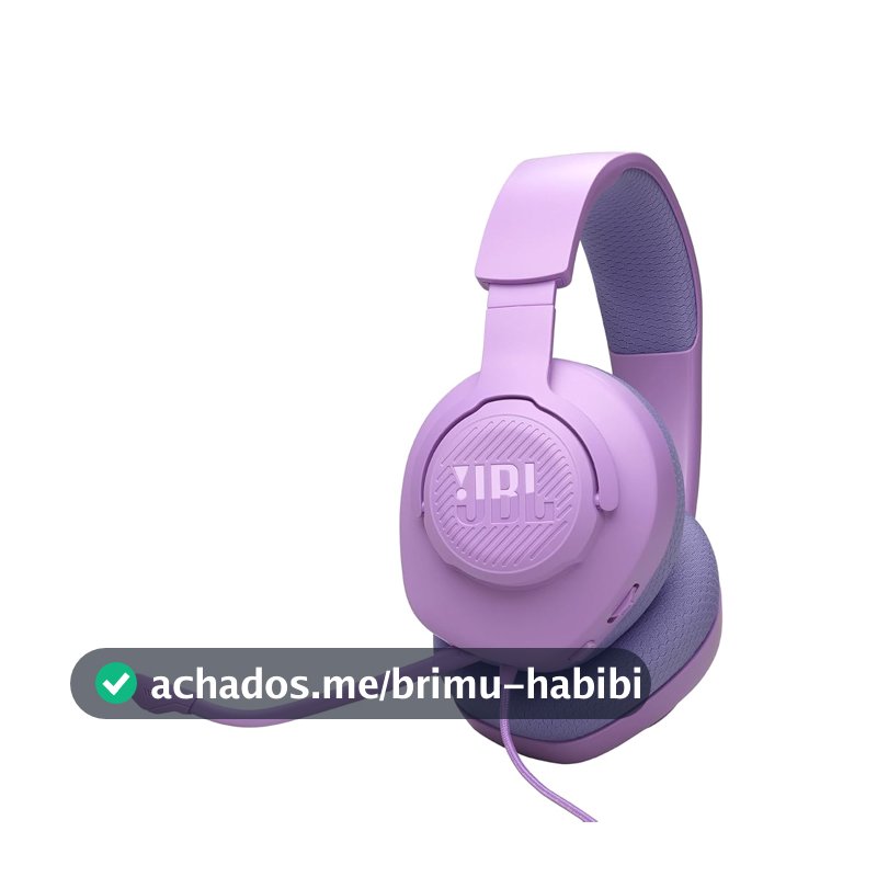 JBL, Fone de Ouvido Com Fio, Quantum 100M2, Headset Gamer, Over Ear, Microfone Removível - Roxo