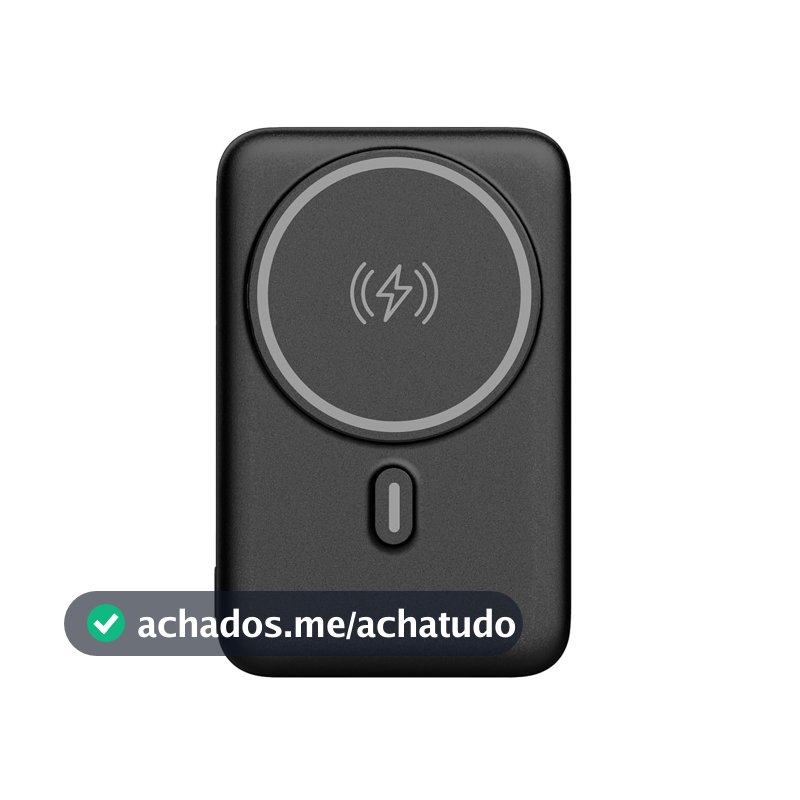 Geonav Power Bank, Carregador Portátil Universal por Indução 10.000mAh, Carregamento rápido, Suporte Dobrável, Compatível com MagSafe®, PB10MAGBK, Preto