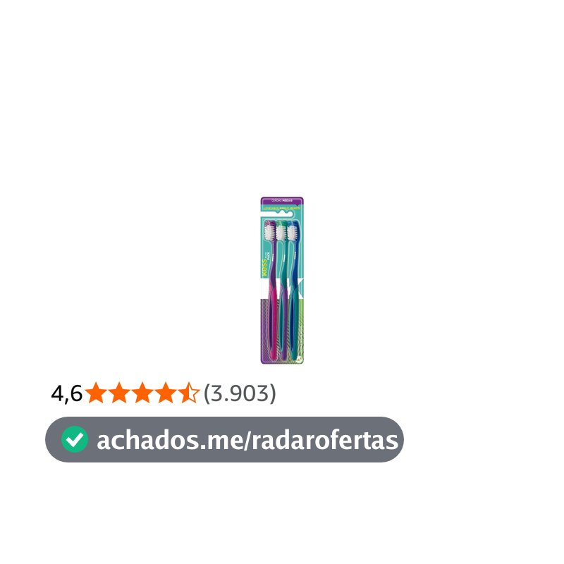 Kess Combo Econômico Com 3 Escovas Dentais Multicor
