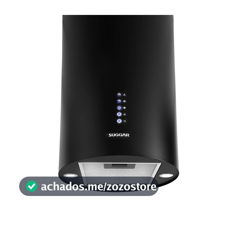 SUGGAR COIFA ILHA REDONDA QUARTZO 35 CM PRETA 220V TP3522PT