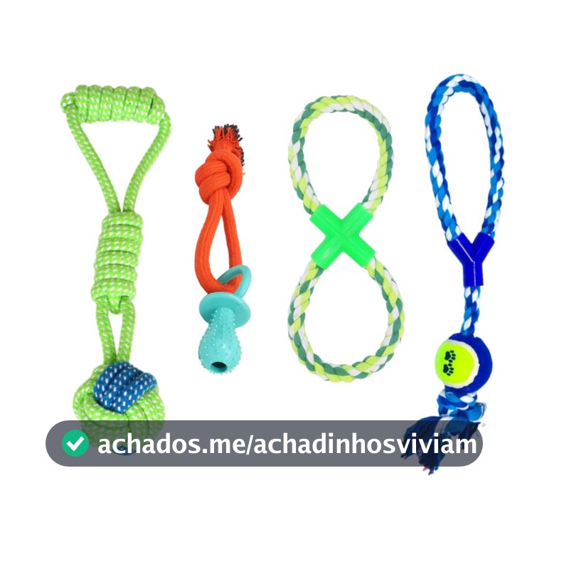 4 Brinquedo Pet Corda Mordedor Resistente Interativo Cachorro Forte