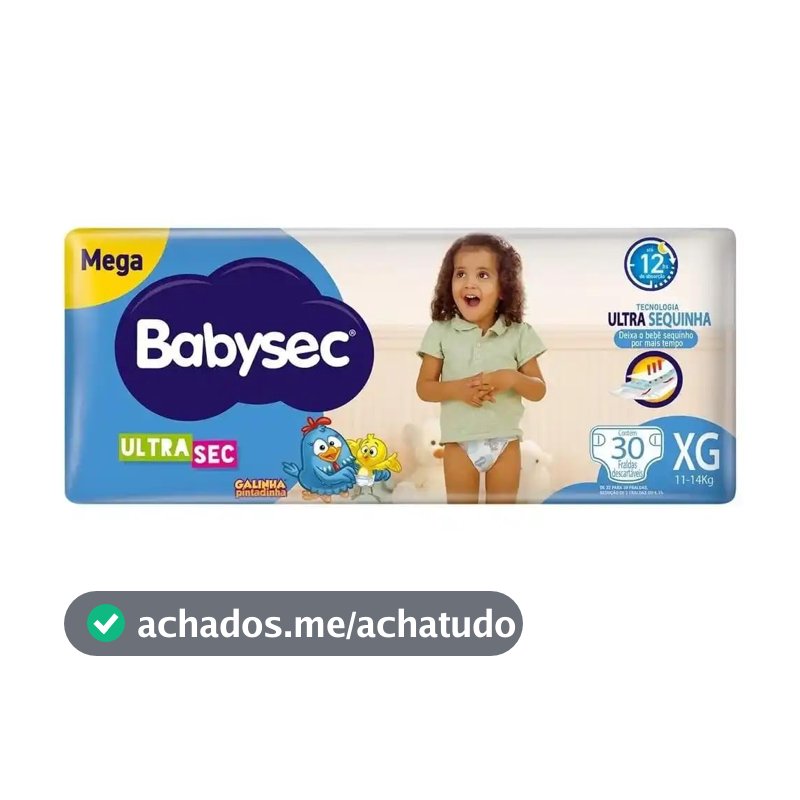 Babysec Fralda Ultrasec Galinha Pintadinha Xg 30 Unidades