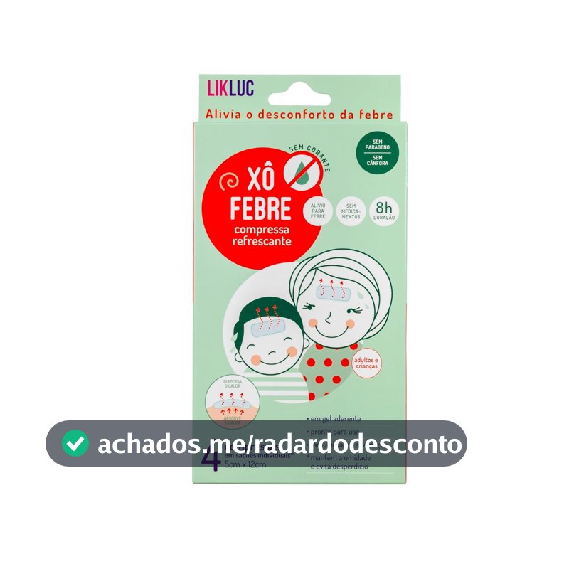 Likluc Xô Febre - compressas refrescantes para alivio da febre, Azul Oceano, Tamanho Único