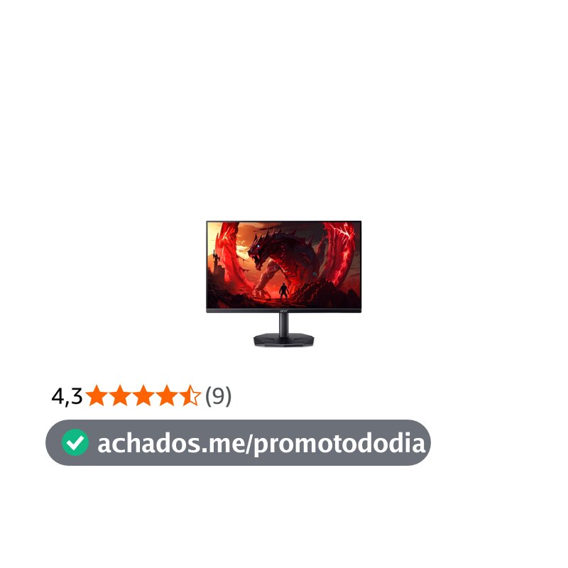 Acer Nitro KG270 P0bi, 27 Polegadas, 1920x1080 Full HD, Monitor Gamer LED VA, 16:9, Anti-Reflexo, 1000:1, 1ms, 144Hz, 18W