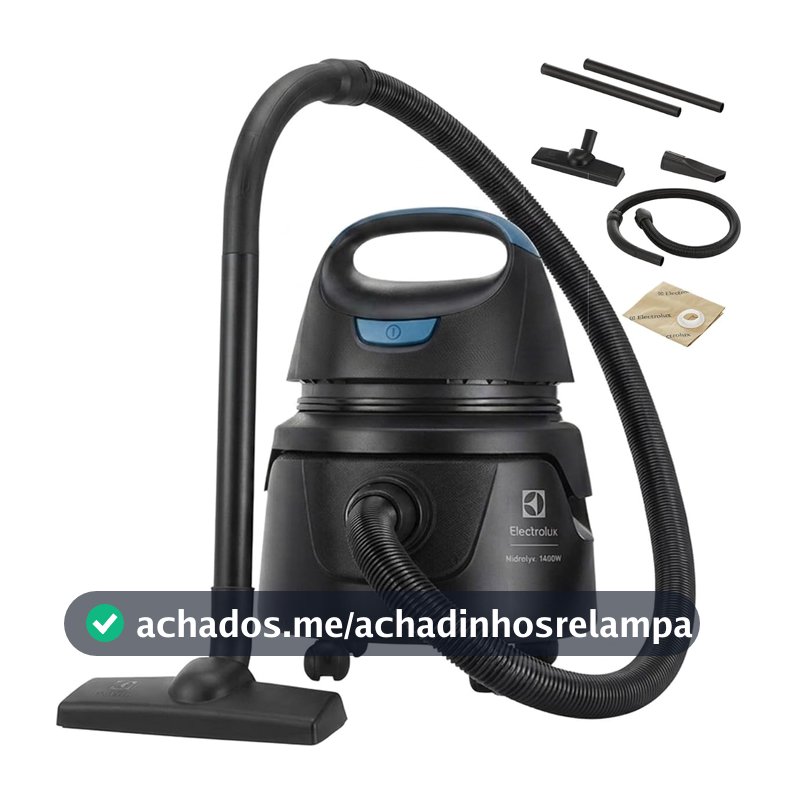 Electrolux Aspirador água pó compacto potente função sopro 1400W 12 L total 5 L util protetor termico AWD01 127V