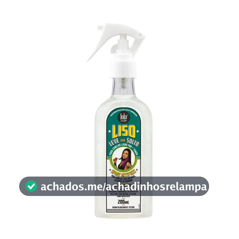 Liso Leve e Solto Spray Antifrizz 200ml , Lola Cosmetics