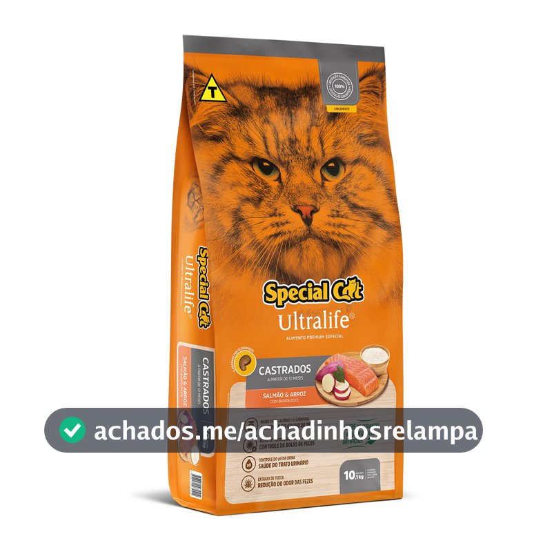 Ração Special Cat Ultralife Castrados Salmão e Arroz 10kg