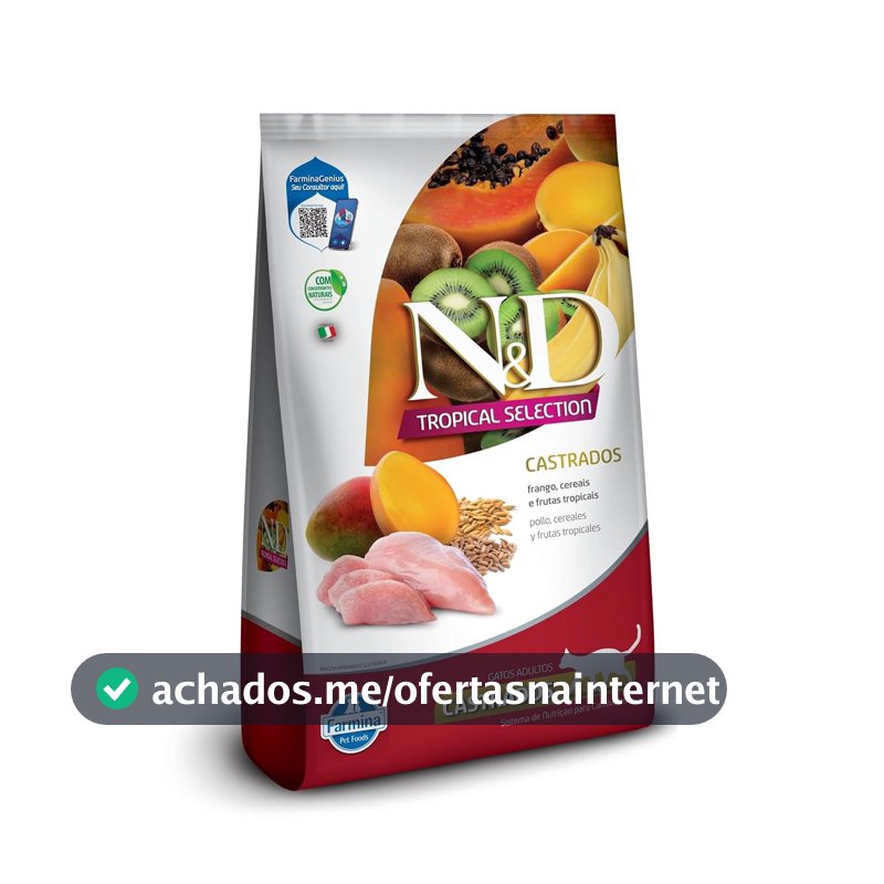Ração Seca para Gatos Adultos Castrados N&D, 1,5kg